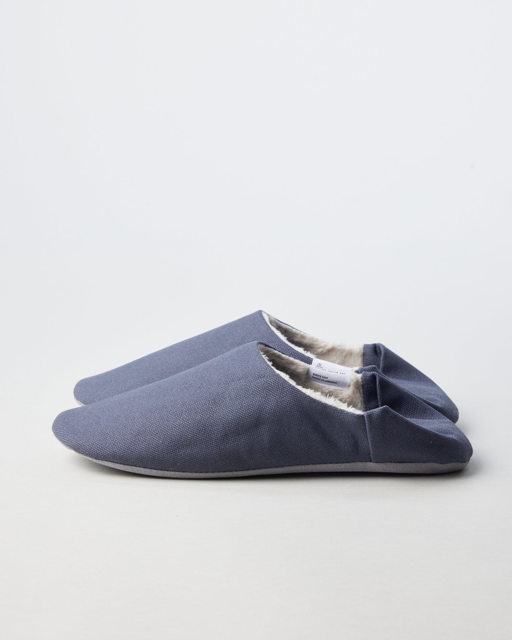 ABE Wool-Lined Canvas Home Shoes in Deep Grey