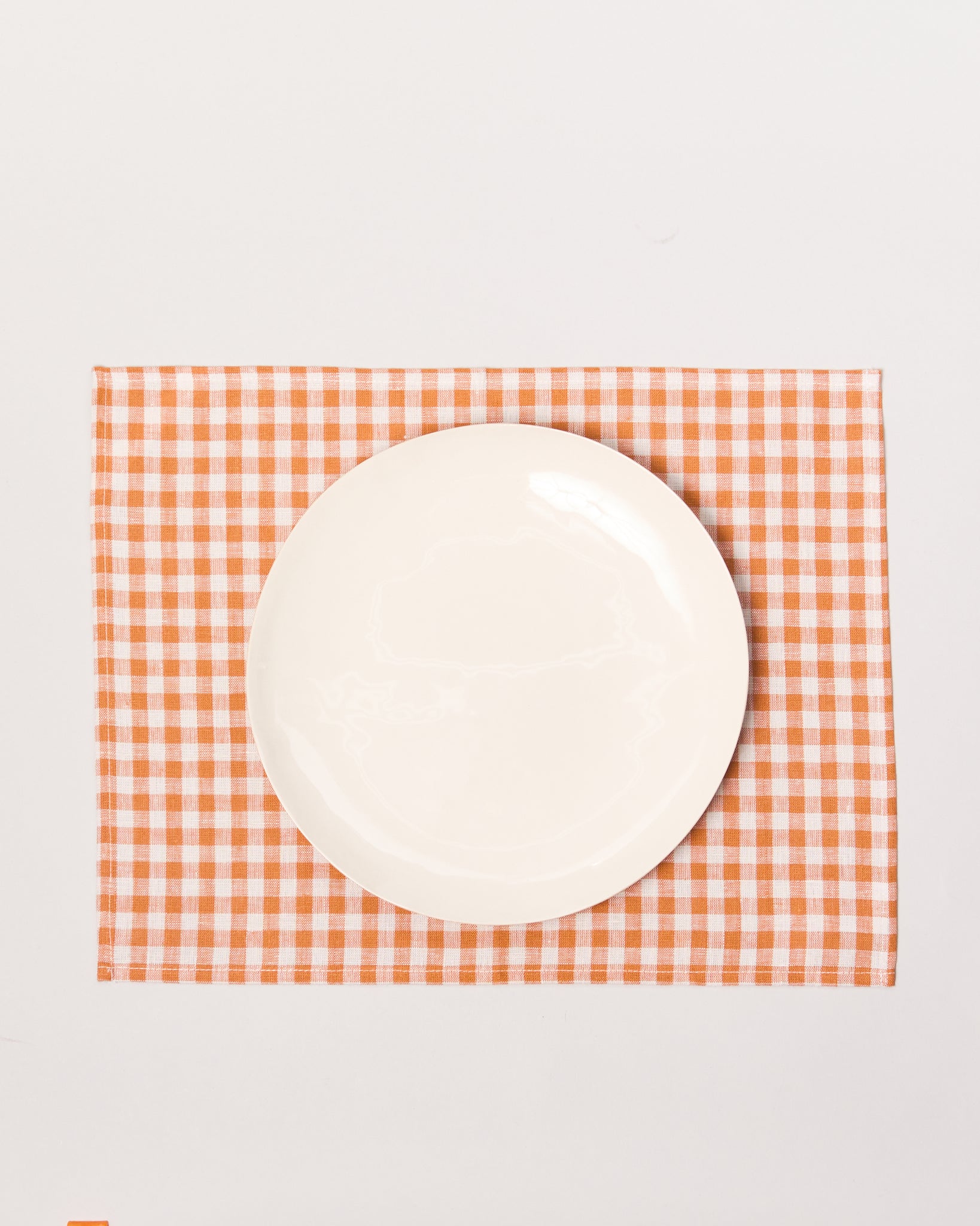Linen Placemats in Ochre Check, Set of 4