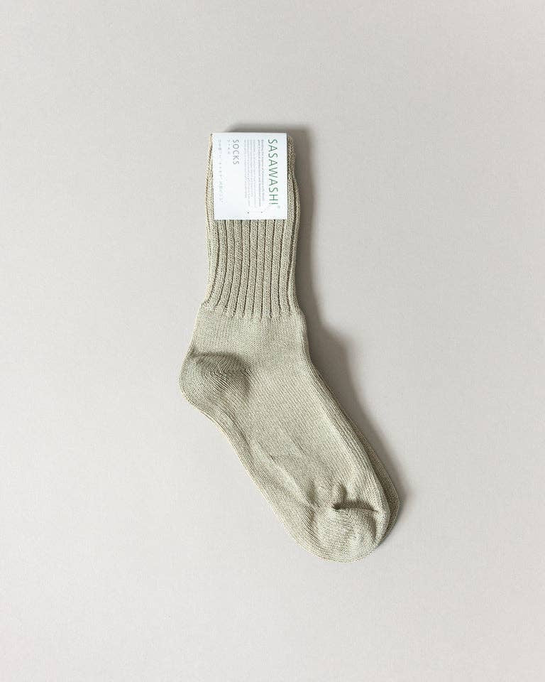 Sasawashi Ribbed Socks - Sand: Medium - GOOD FRIEND