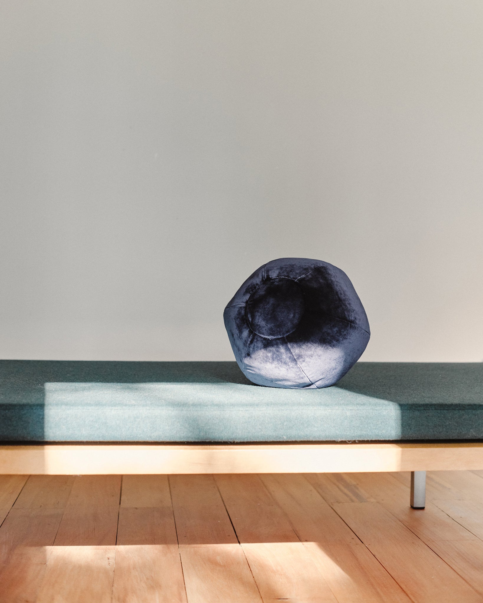 Baikal Blue Velvet Globe Cushion