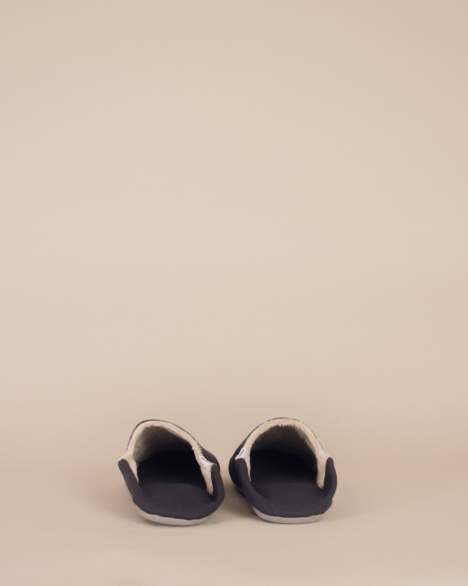 ABE Wool-Lined Canvas Home Shoes in Deep Grey