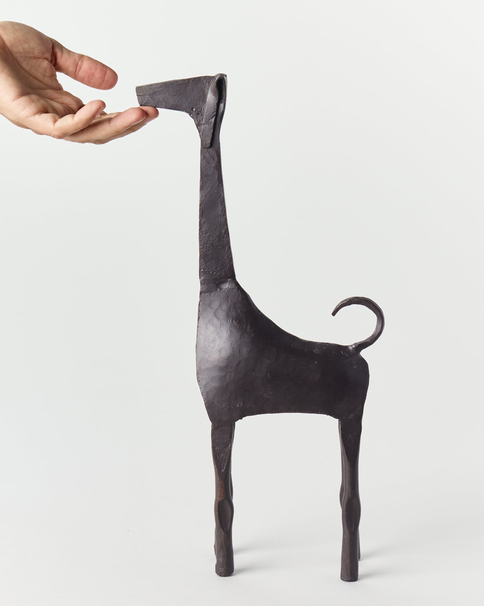 Brutalist Iron Dog Sculpture