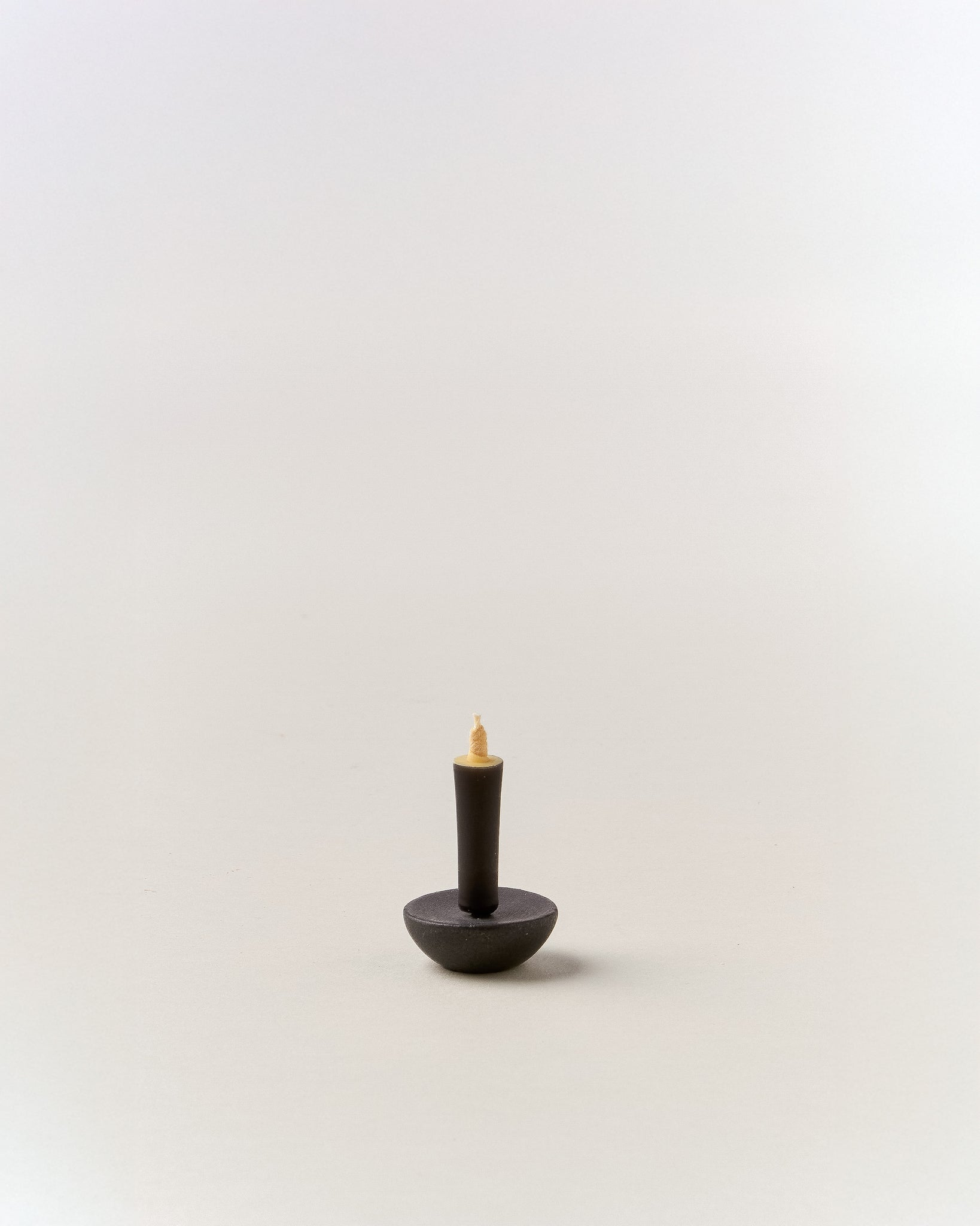 Ceramic Candle Holder in Black