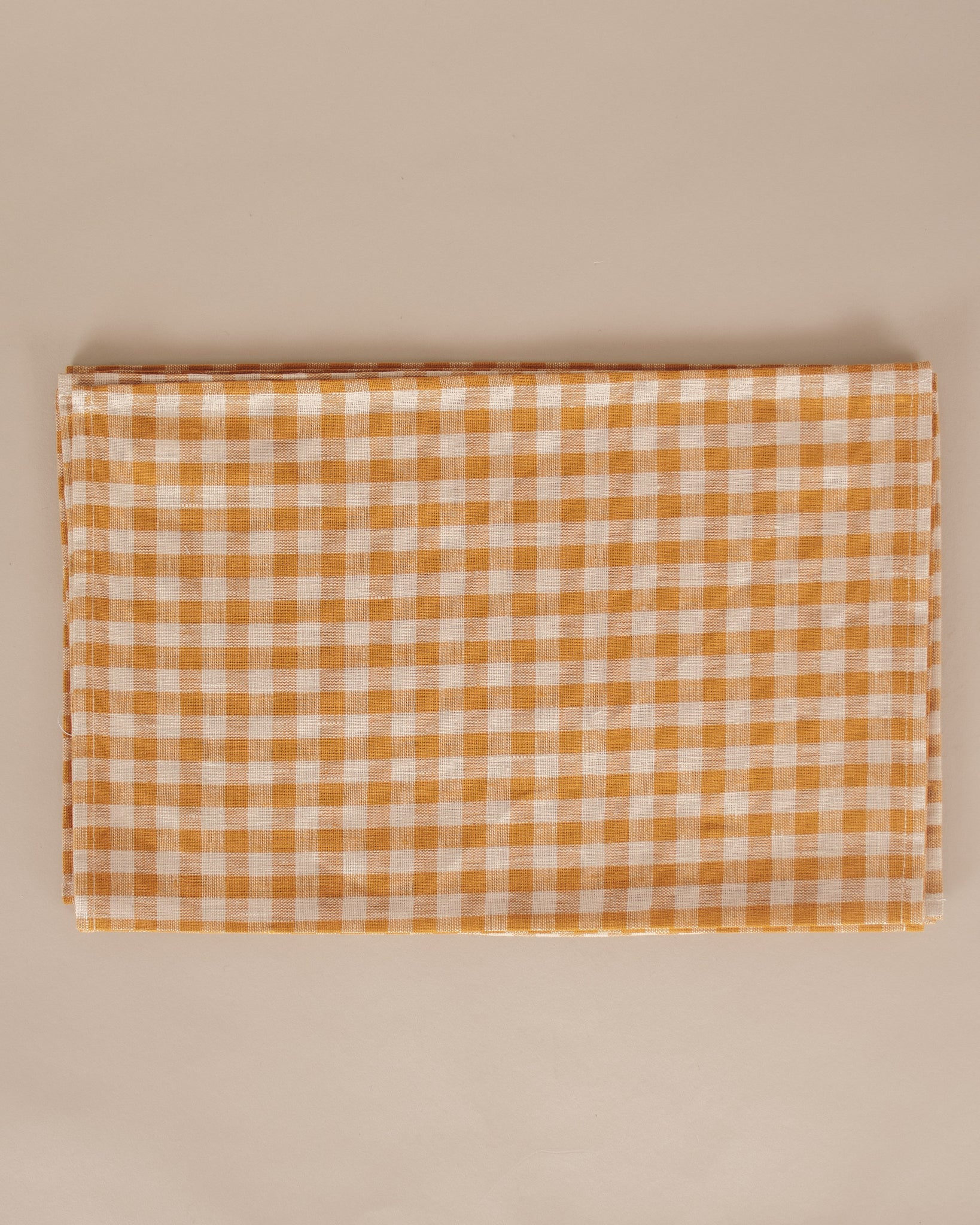 Linen Placemats in Ochre Check, Set of 4