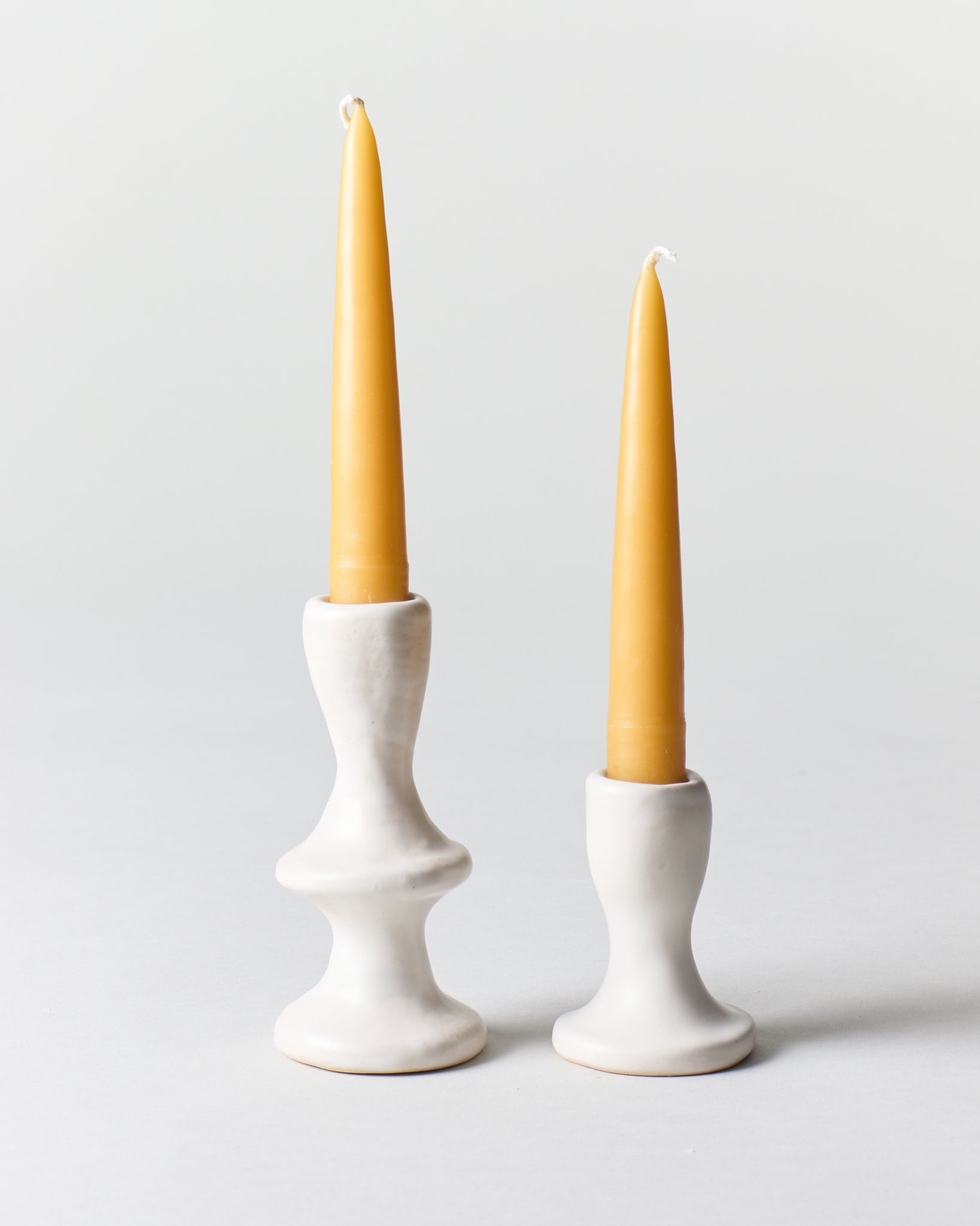 White Candle Holders