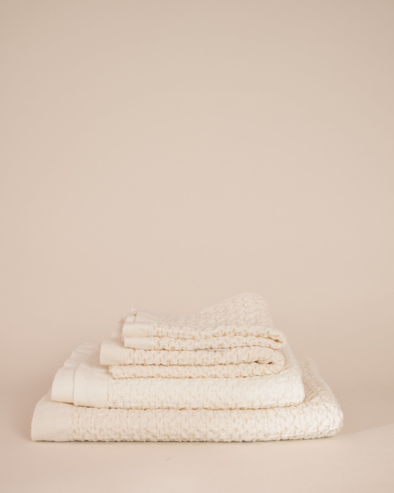 Ivory Lattice Linen Japanese Towels