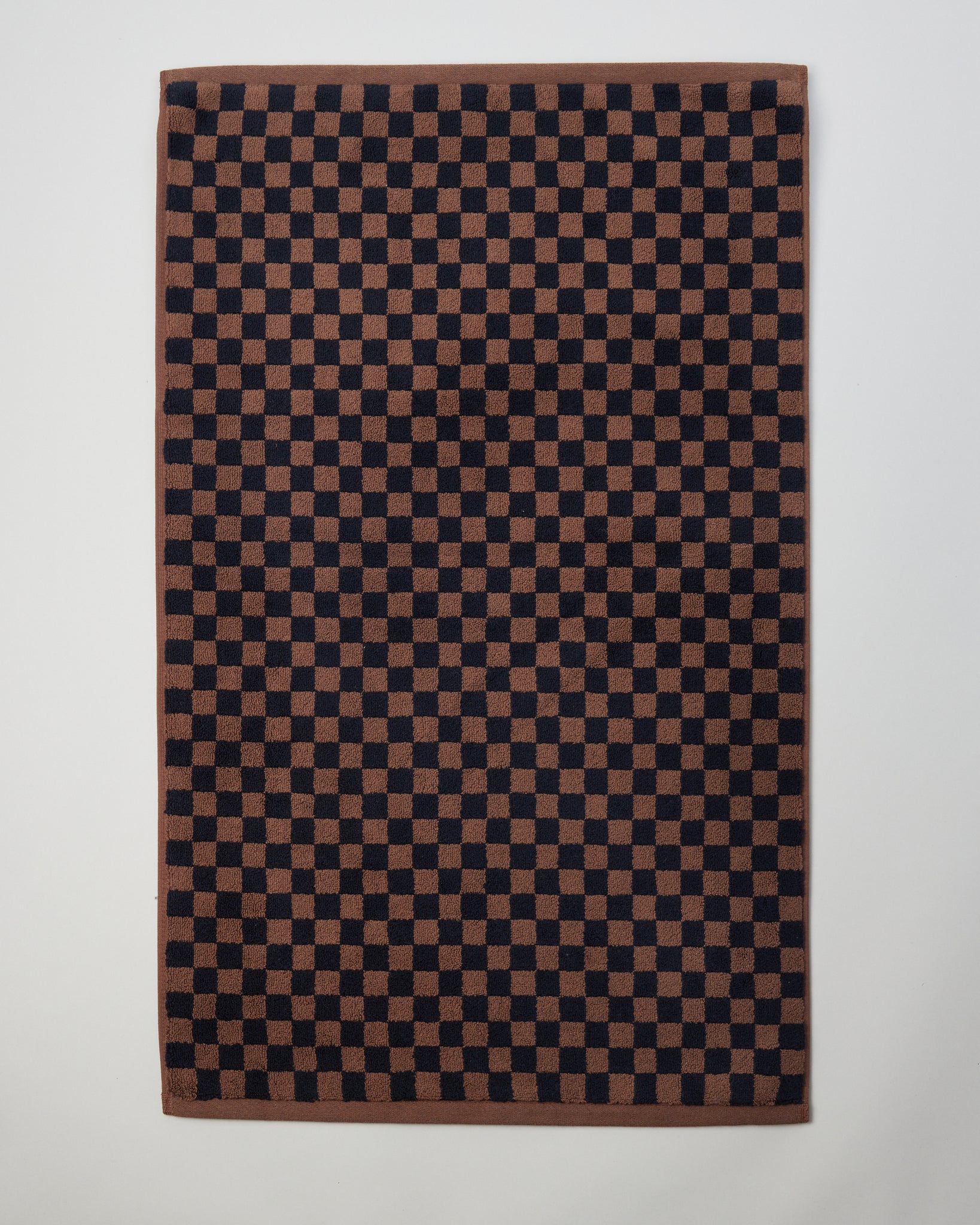 Brown and Black Checkered Bath Mat