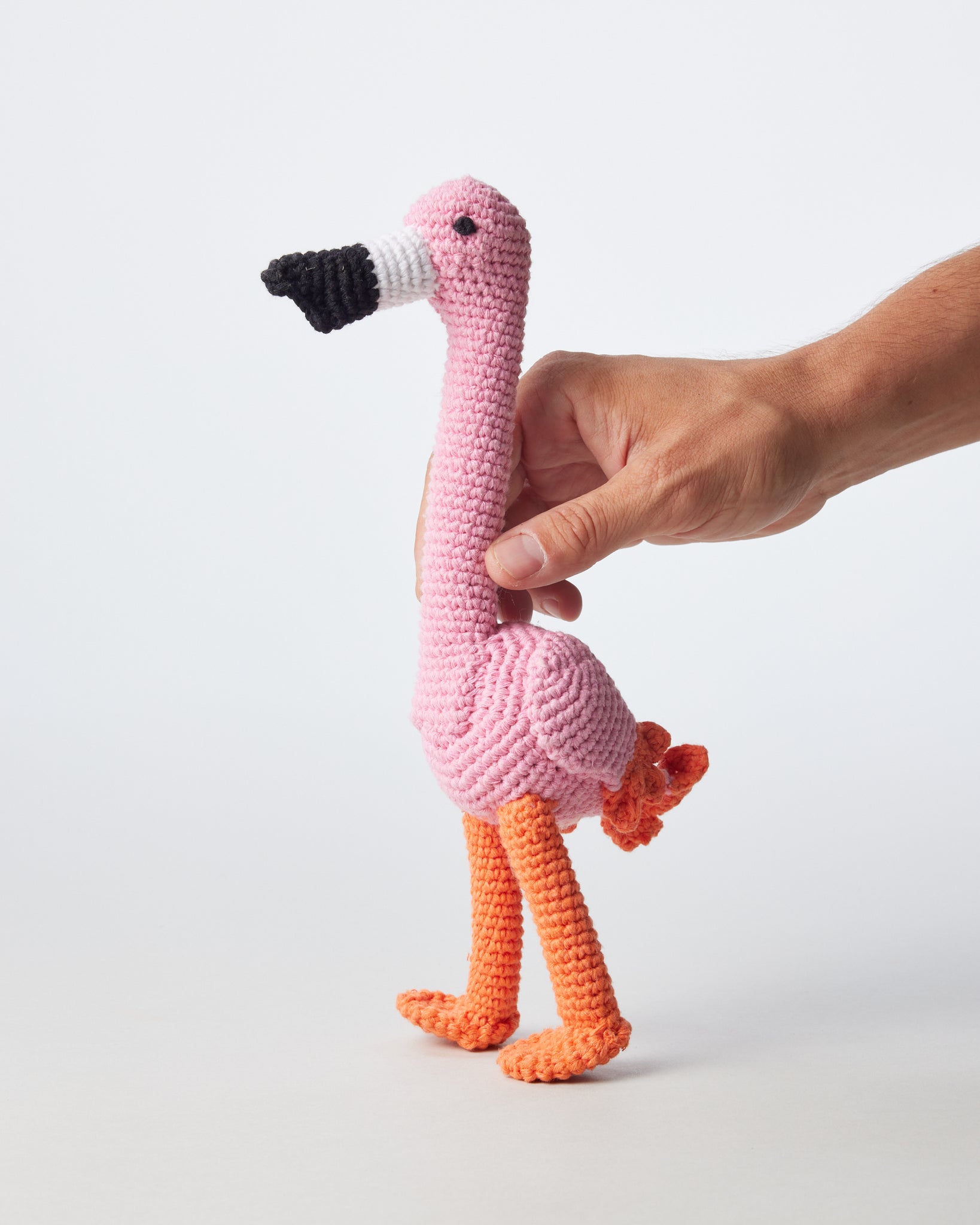 Hand Crocheted Flamingo Dog Toy