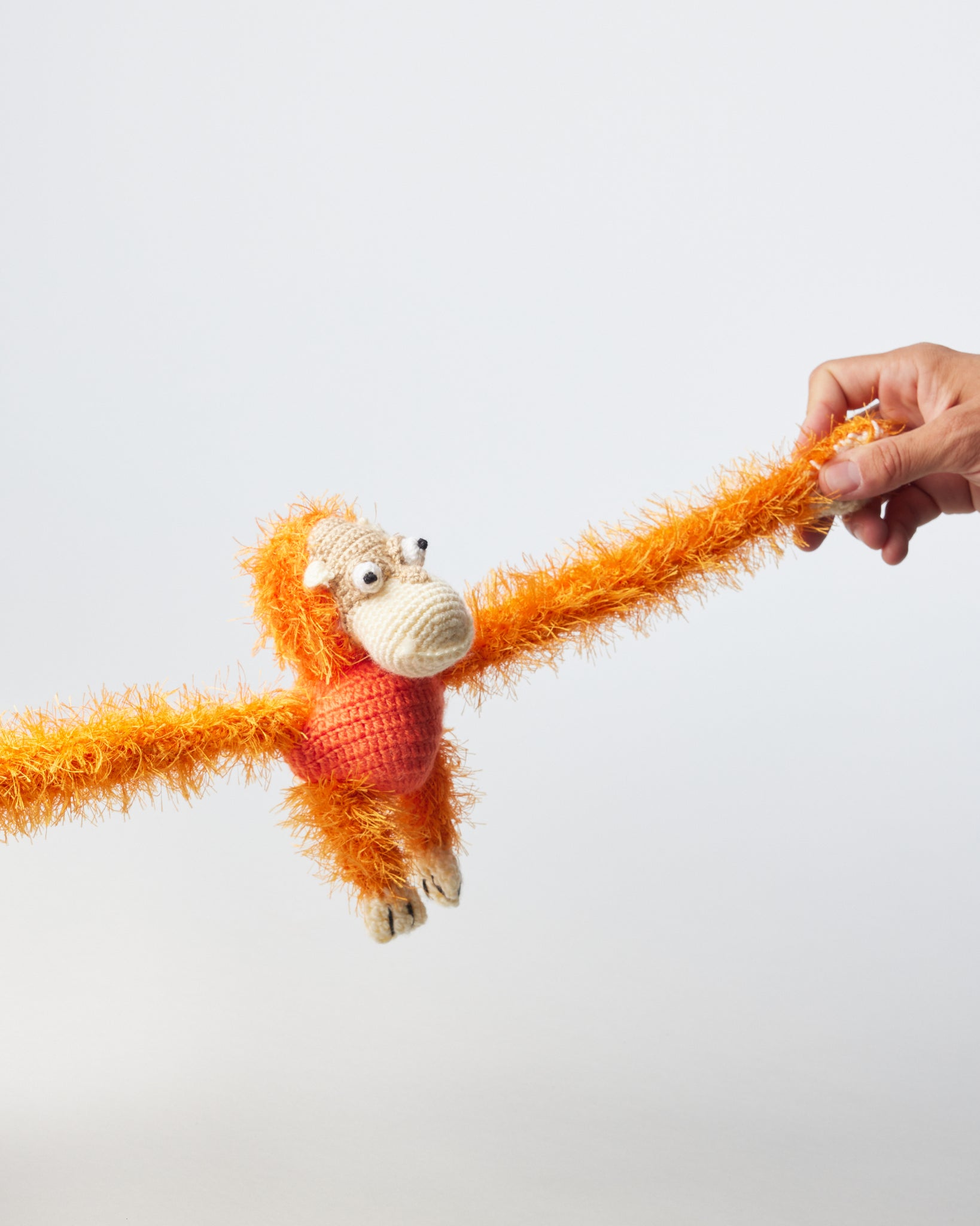 Hand Crocheted Orangutan Dog Toy