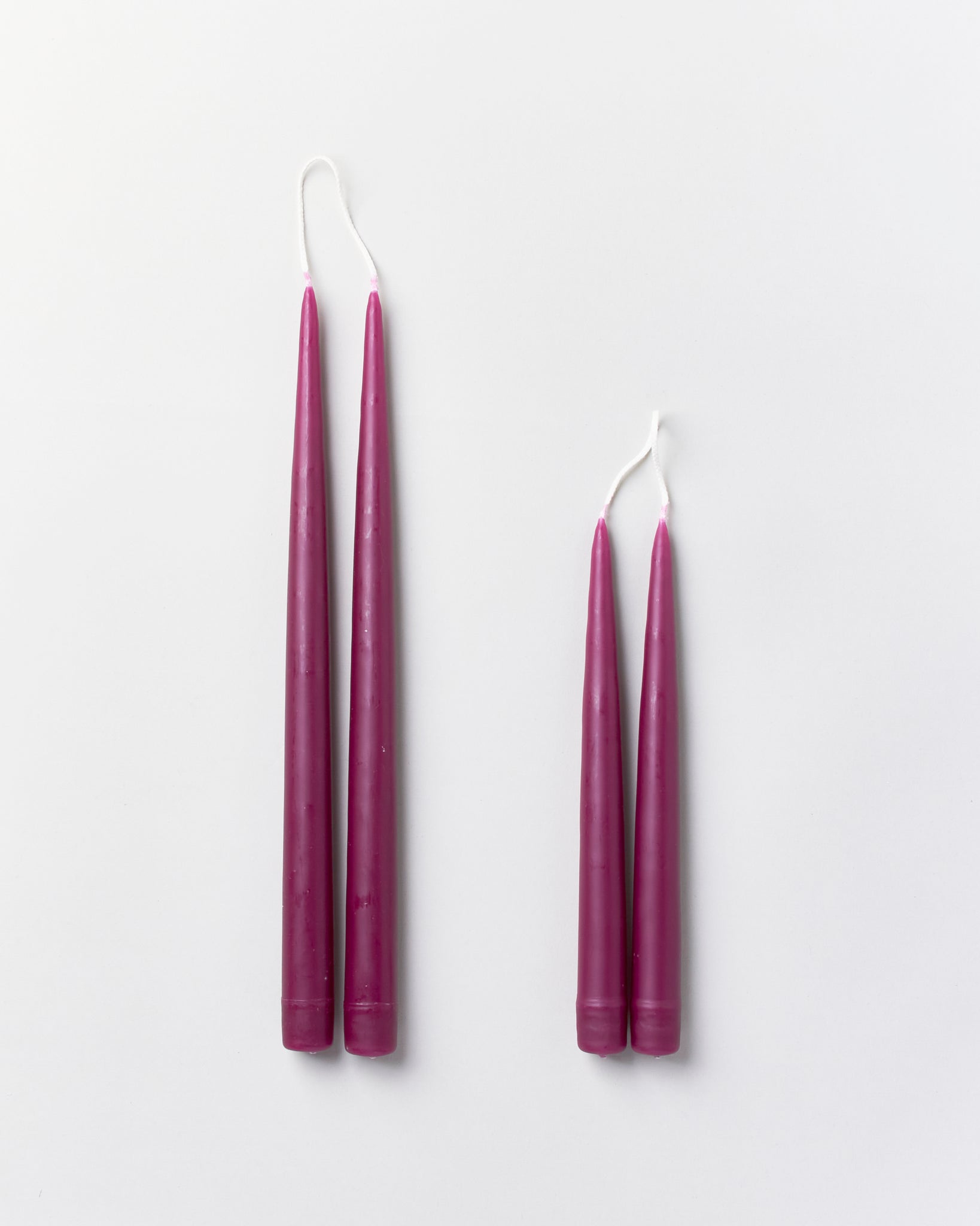 Hand-Dipped Bordeaux Taper Candles