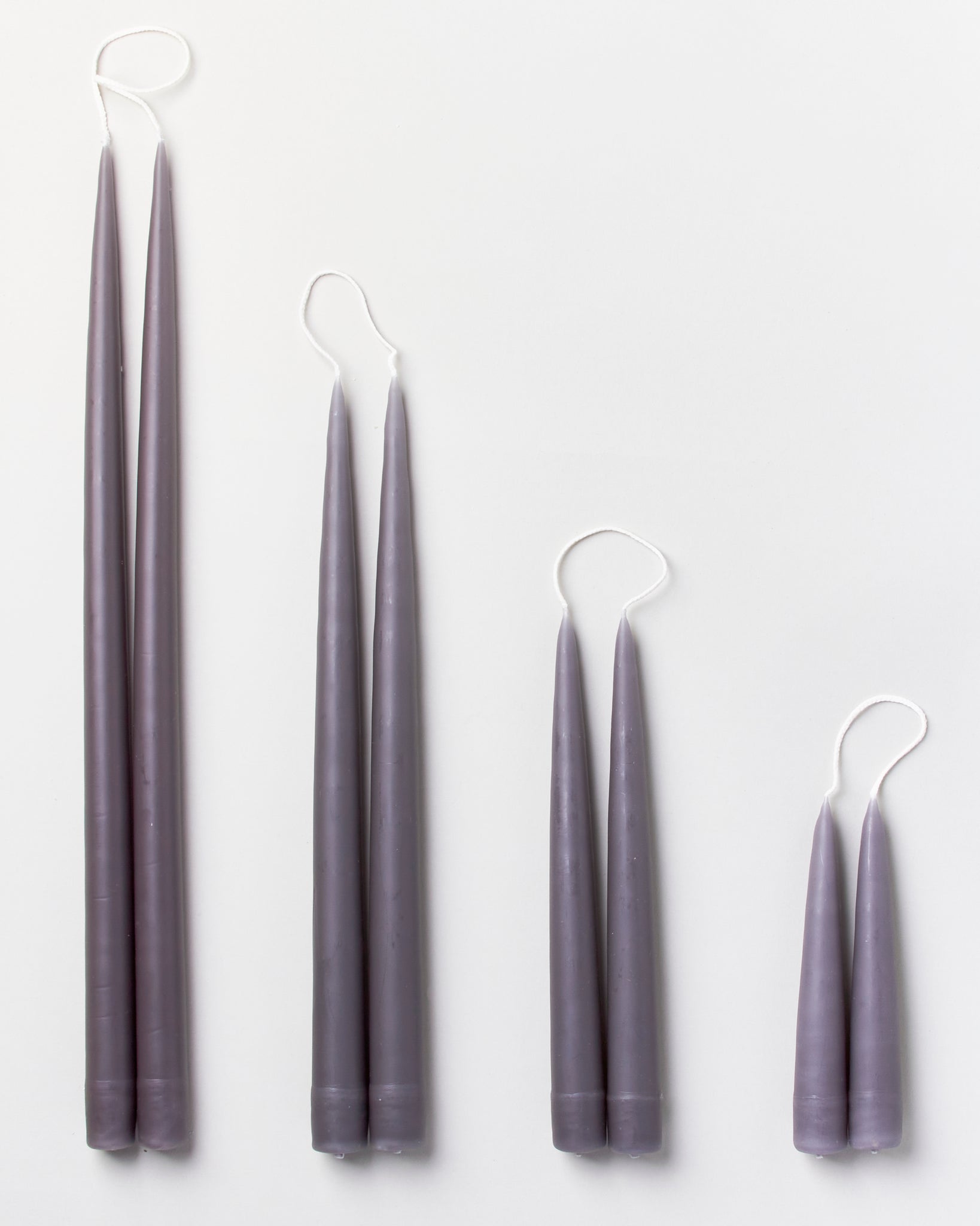 Hand-Dipped Charcoal Taper Candles