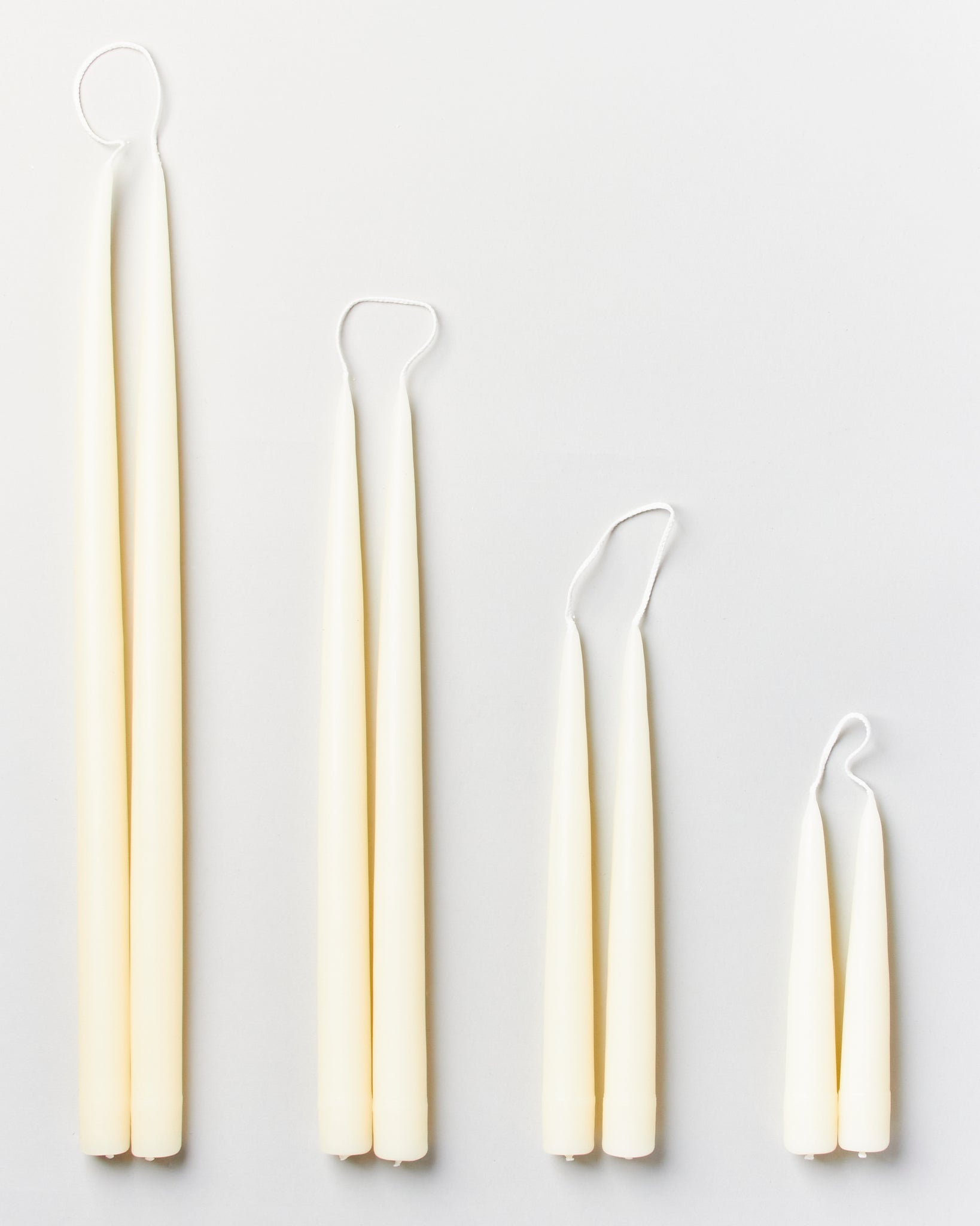 Hand-Dipped Ivory Taper Candles
