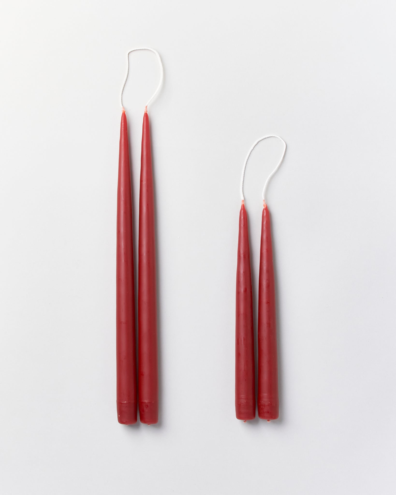Hand-Dipped Wine Red Taper Candles
