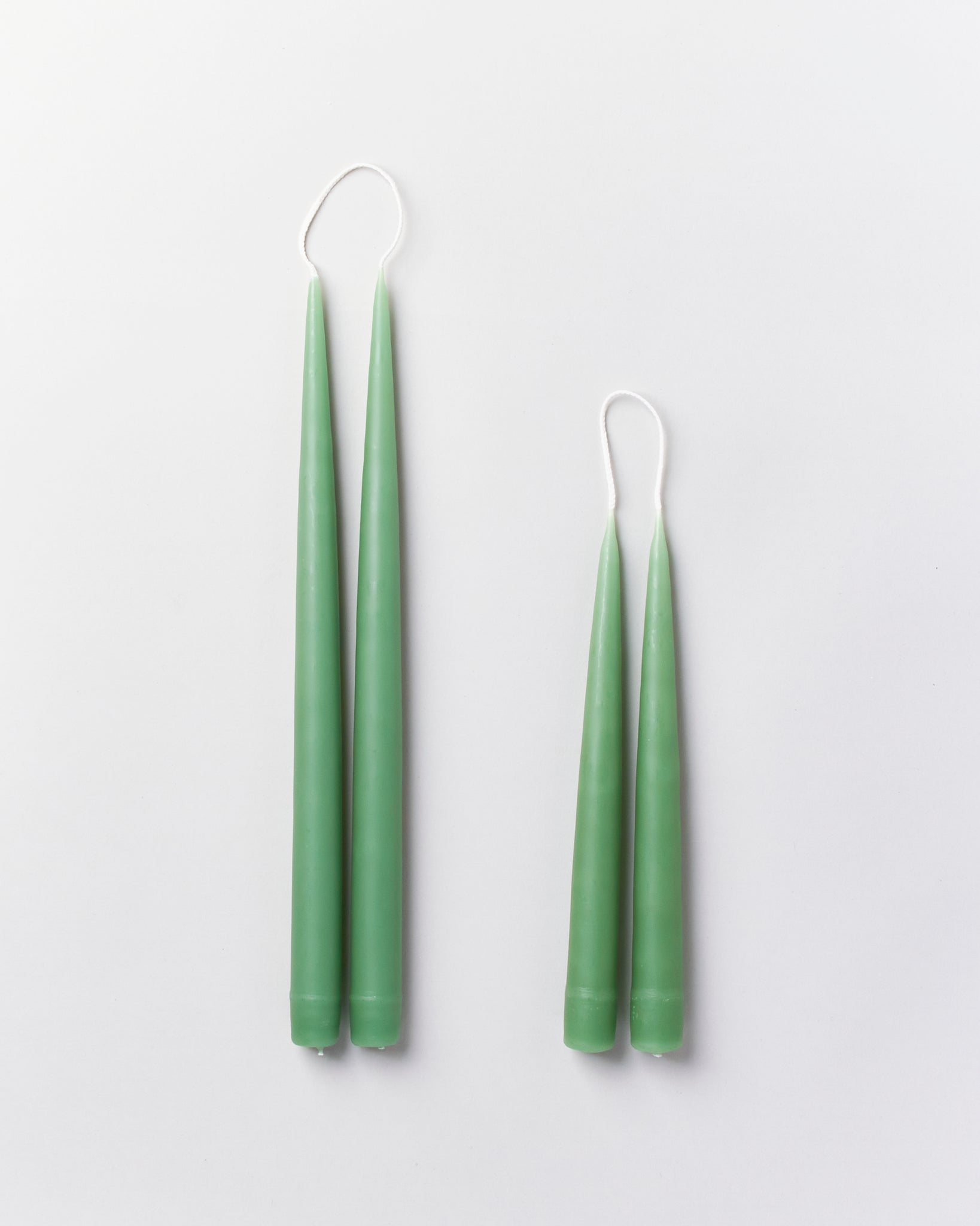Hand-Dipped Sage Green Taper Candles