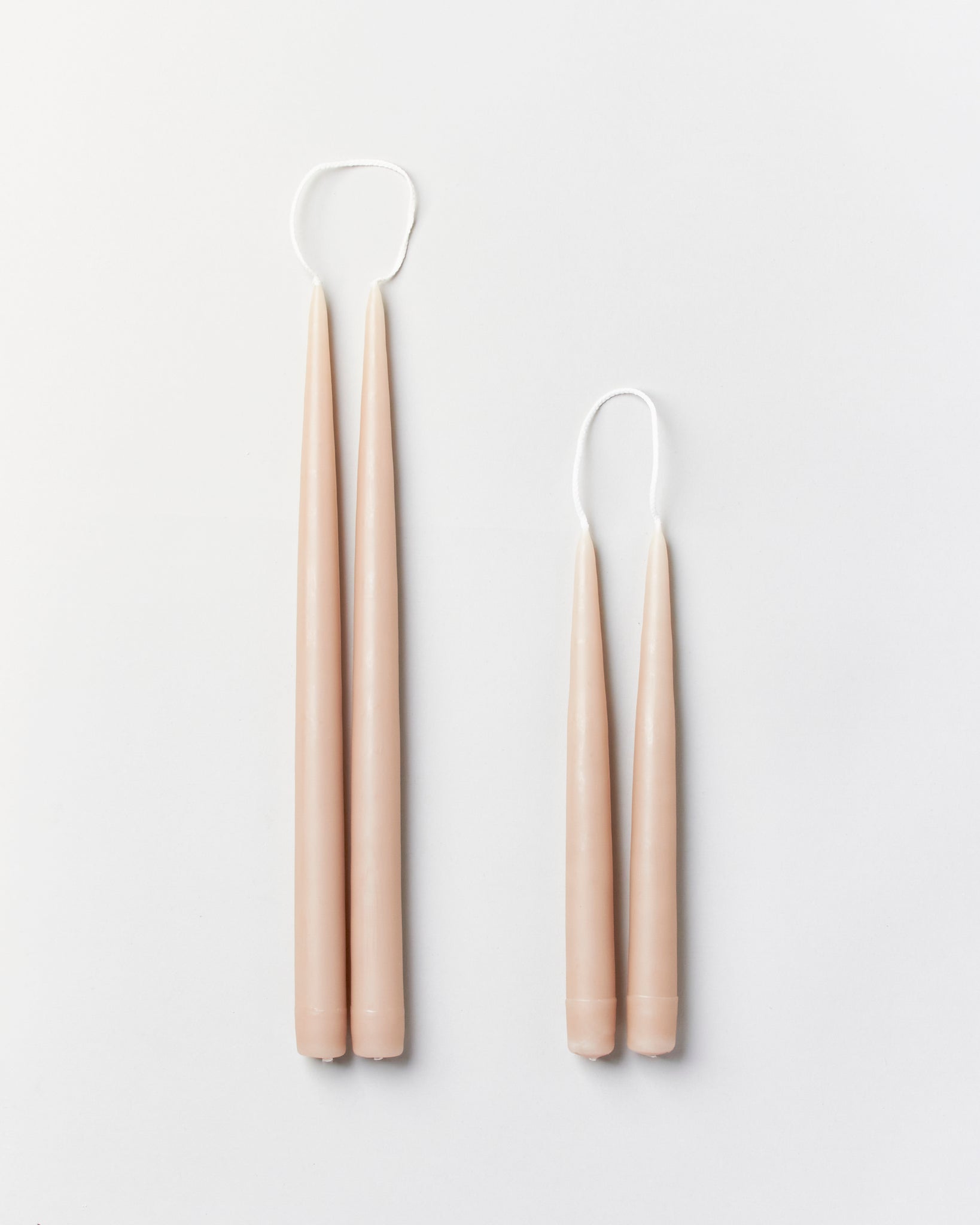 Hand-Dipped Taupe Taper Candles