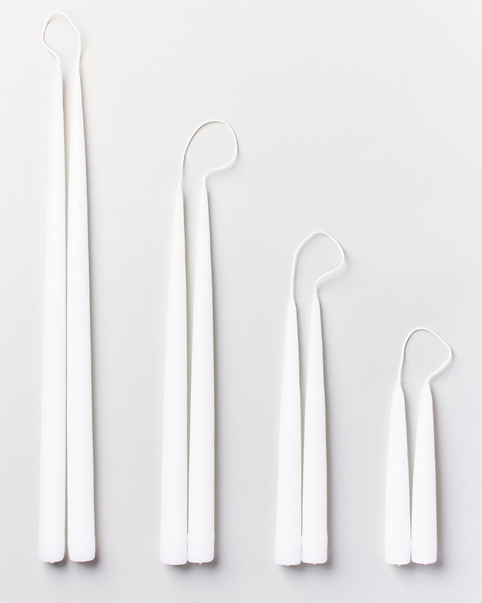 Hand-Dipped White Taper Candles