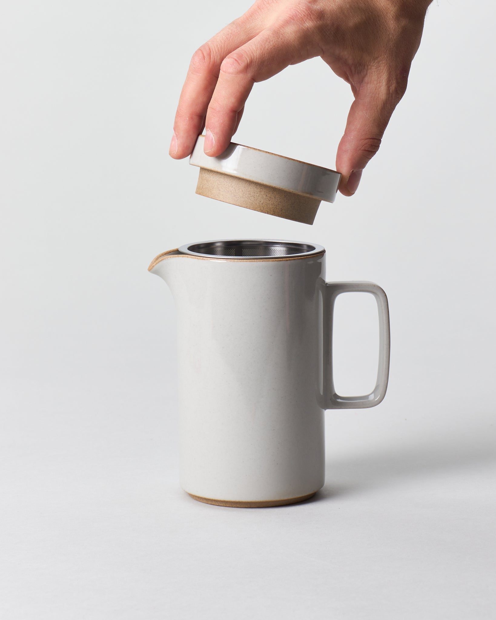 Hasami Tall Tea Pot in Gloss Grey